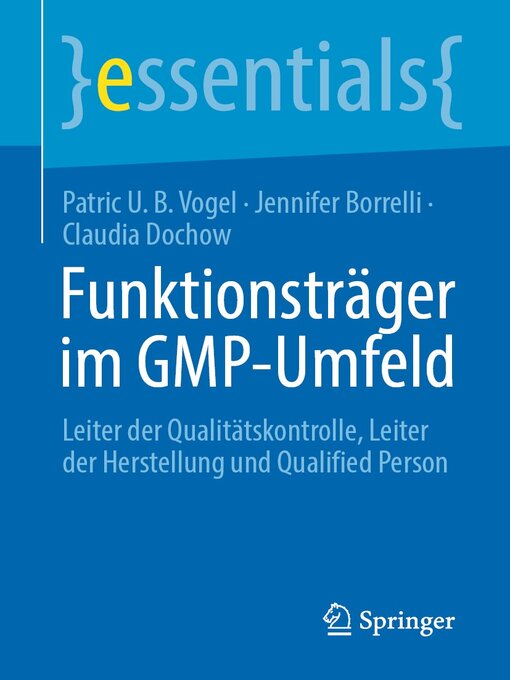 Title details for Funktionsträger im GMP-Umfeld by Patric U. B. Vogel - Wait list